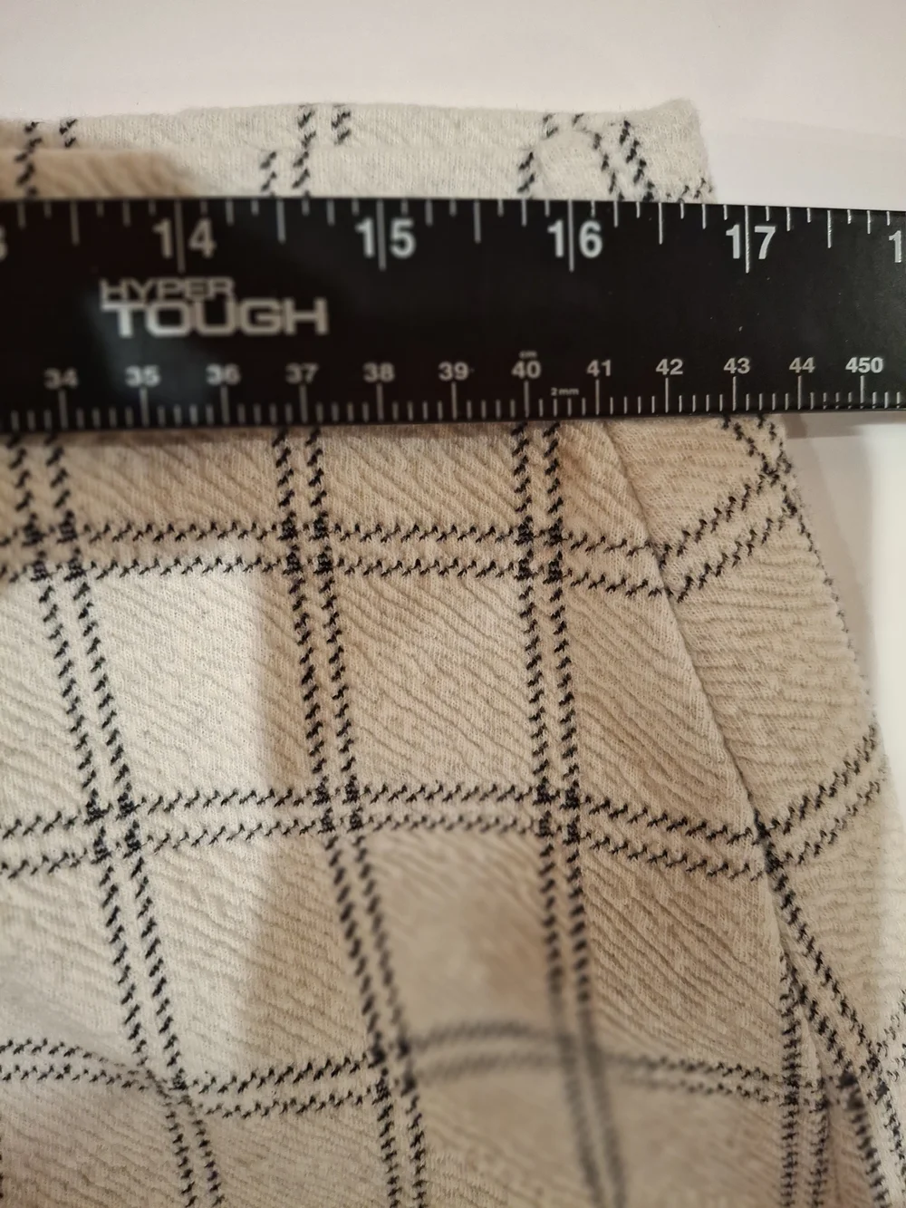 J. Jill Cream Mini Skirt with Black Windowpane Plaid